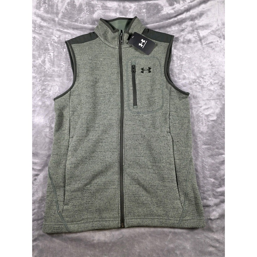 NWT Under Armour Men's Small Green UA Full Zip Fleece Specialist Vest Jacket‎